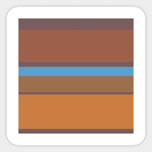 A solid bind of Faded Blue, Dirt, Dark Taupe, Earth and Dull Orange stripes. Sticker